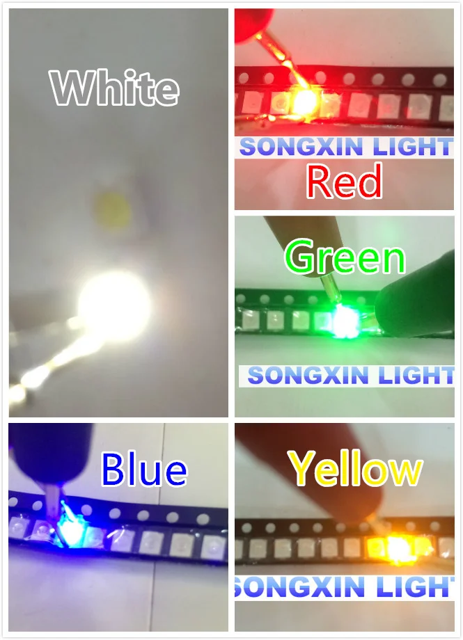 100 pz/lotto diodi LED SMD 3528 1210 Diodo SMD LED Diodo Kit verde rosso bianco caldo blu ghiaccio giallo rosa viola-UV arancione rgb