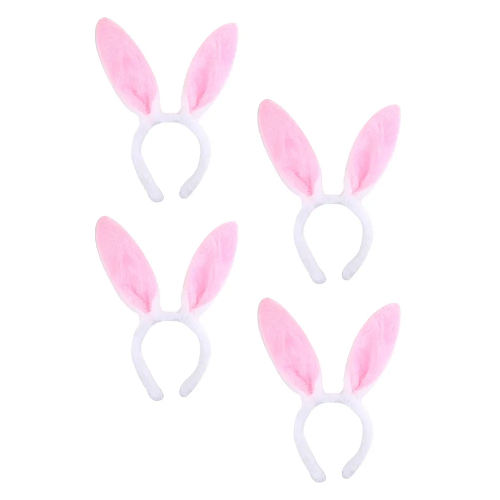 4Pcs 토끼 귀 Headb s 가볍고 편안한 어린이 소녀 패브릭 부활절 파티 의상 농구 휴일 사진 모자를 쓰고 있죠