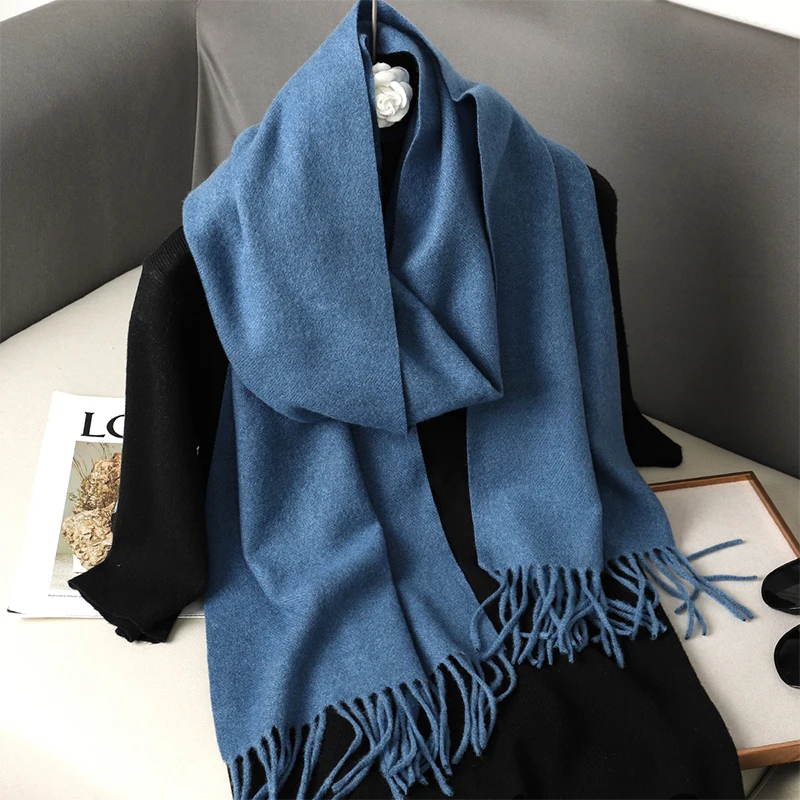 Bufanda de Invierno para mujer, chal largo y cálido de Cachemira, Hijab sólido, Pashmina, pañuelo para la cabeza, 62 colores, novedad