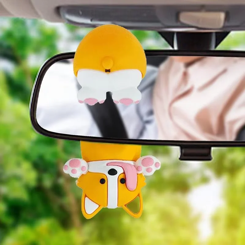 

Cute Swinging Dog for Car Rearview Mirror Decoraction Creative Rocking Head Moving Dog Ornaments Pendant