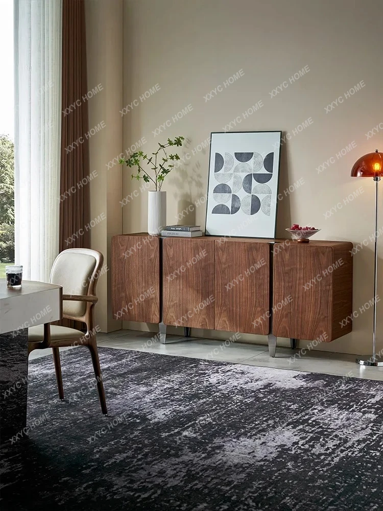 

Напольный шкаф для телевизора из массива дерева черного ореха, шкаф для хранения вещей, обеденный шкаф для гостиной, дома, простой, высокого класса