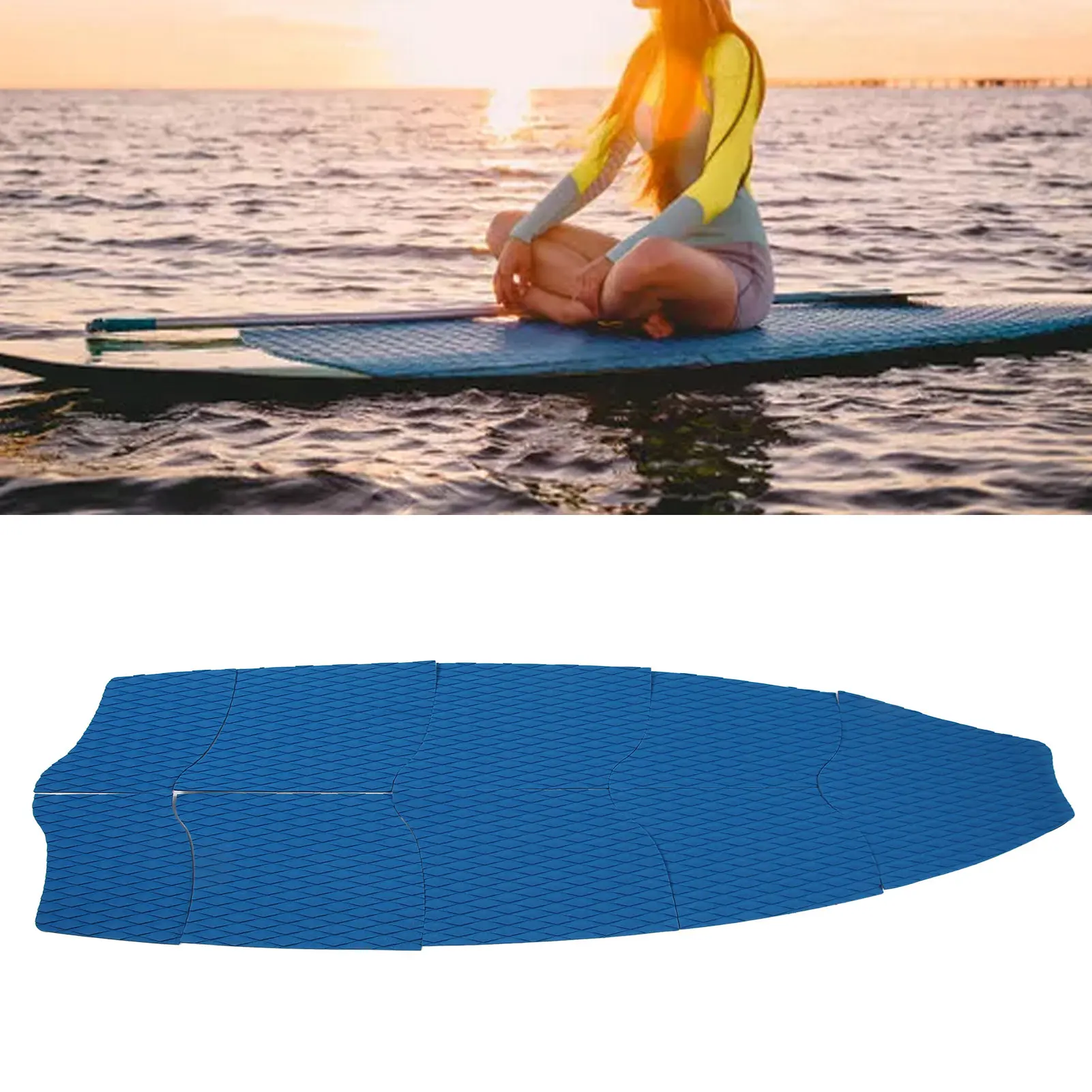 

Blue Surfboard Traction Pad EVA Paddle Board Traction Pad Anti Slip Deck Mat Surf Accessories EVA Paddle Board Traction Pad