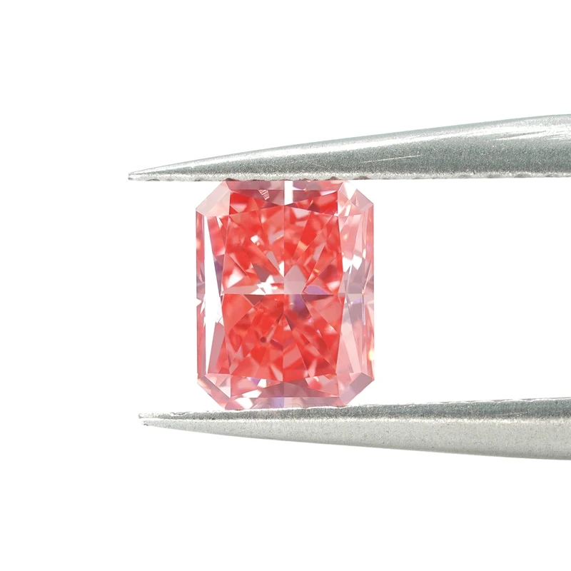 

Сертификат GEMID Cadermay CVD Светло-розовый 1ct 1.2ct Необычный яркий розовый VVS1 Raddiant Shape Lab Grown Diamond для изготовления ювелирных изделий