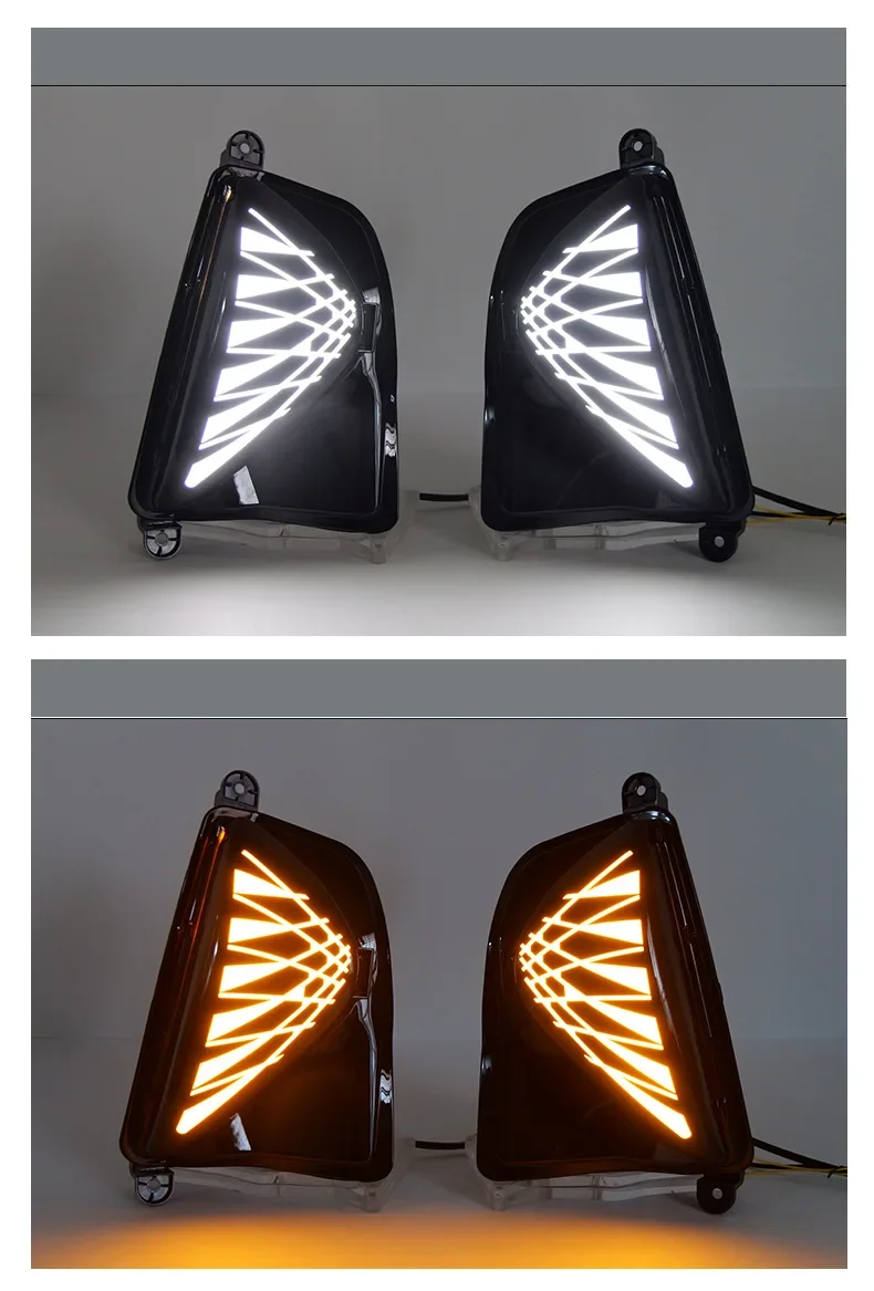 Car LED Daytime Running Lights Dynamic Yellow Turn Signals Front Fog Lamp Modified 12V Daylights For Toyota Prius 2016-2018 detail image 6