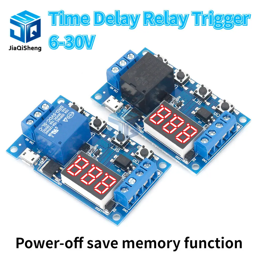 DC 5V 12V 24V LED Light Digital Time Delay Relay Trigger Cycle Timer Delay Switch Circuit Board Timing Control Module DIY