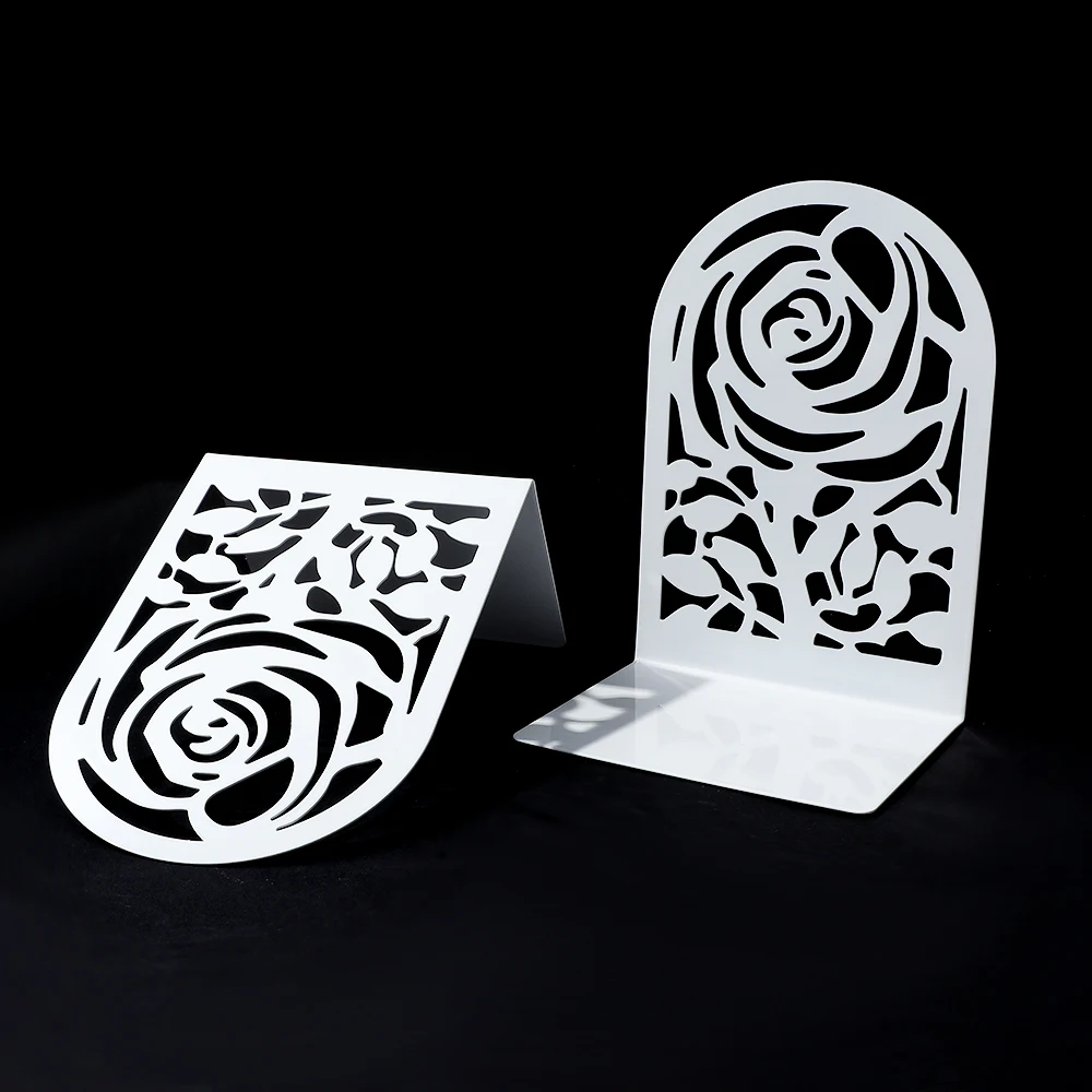 

Набор из 2 предметов с подставкой для книг с вырезом в виде розы — арочный резной дизайн для организации и украшения книг, идеально подходит для литературных читателей и