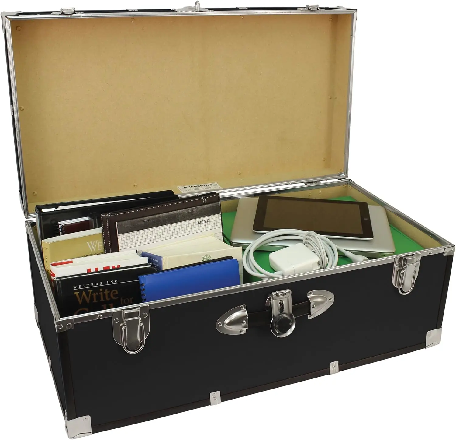 Seward Trunk College Dorm and Camp Storage Footlocker, czarny, 30 cali (SWD5120-10)