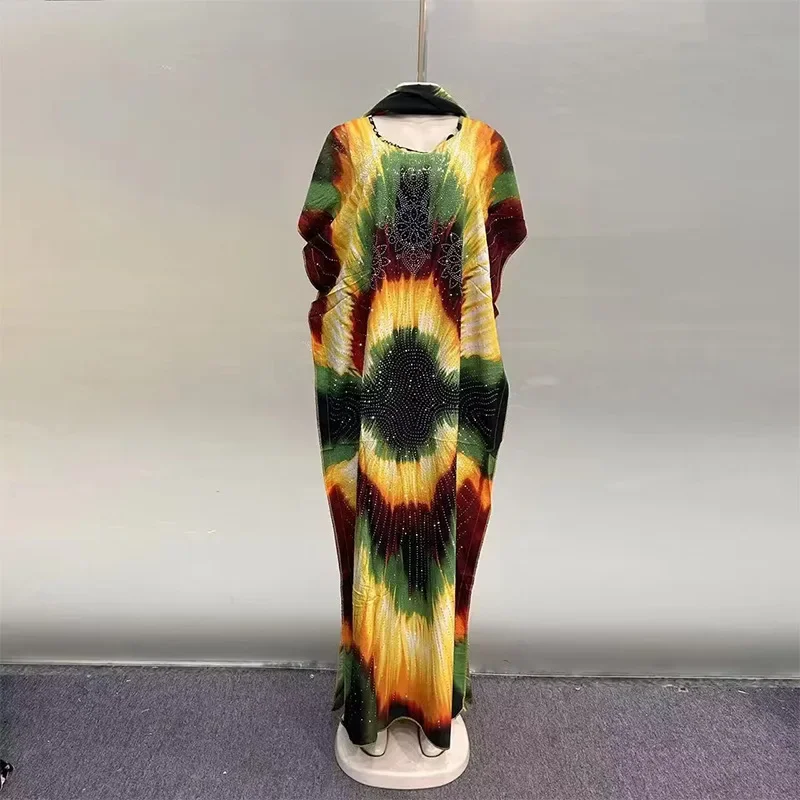 African Women's Muslim Fashion Abaya Boubou Dashiki Ankara Outfit Evening Gown Dubai Kaftan Robe Marocaine - African Dresses