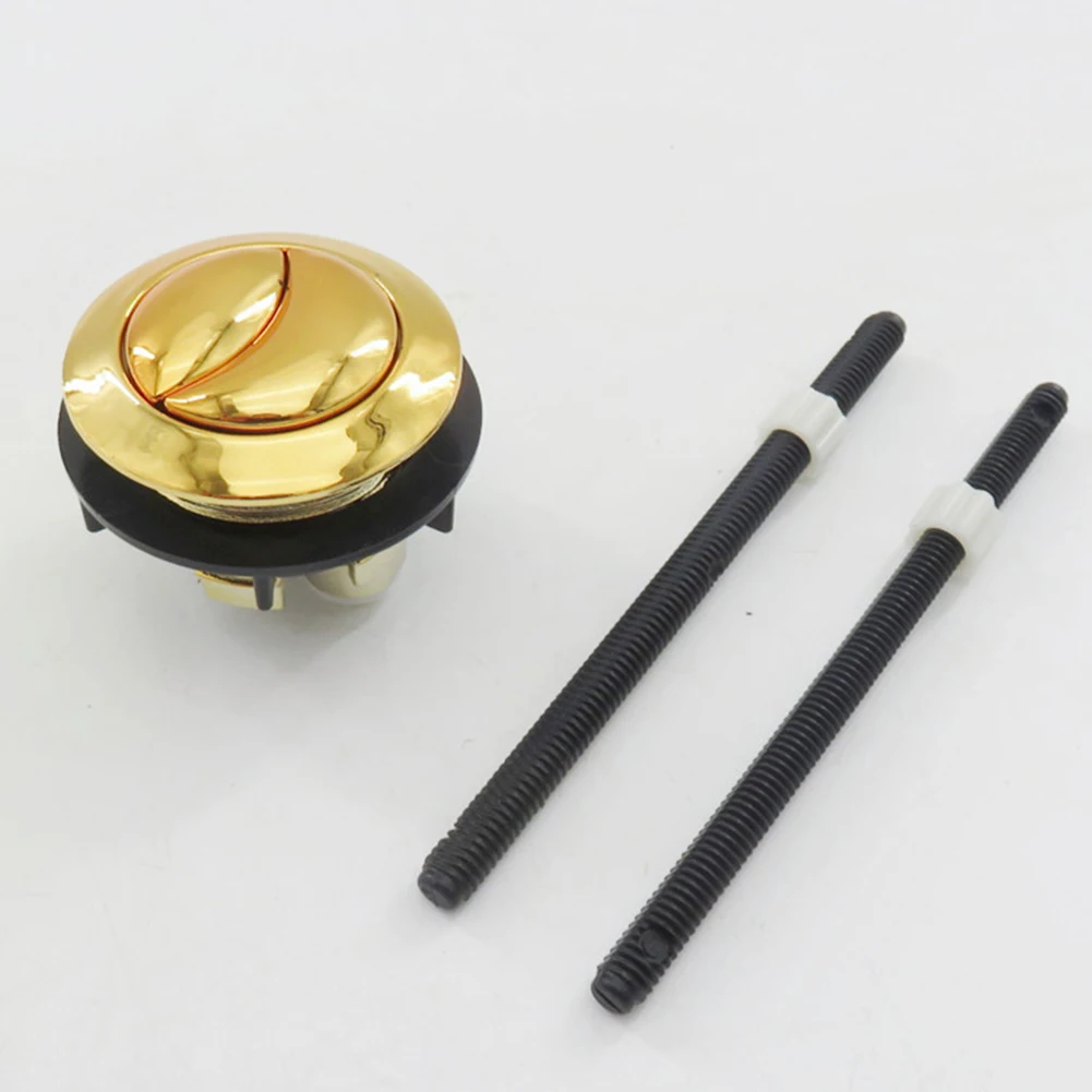 Botón pulsador de inodoro dorado de 38mm para válvula de descarga superior mecánica, doble descarga para tanques de agua, inodoros de doble baño, piezas de herramientas para el hogar