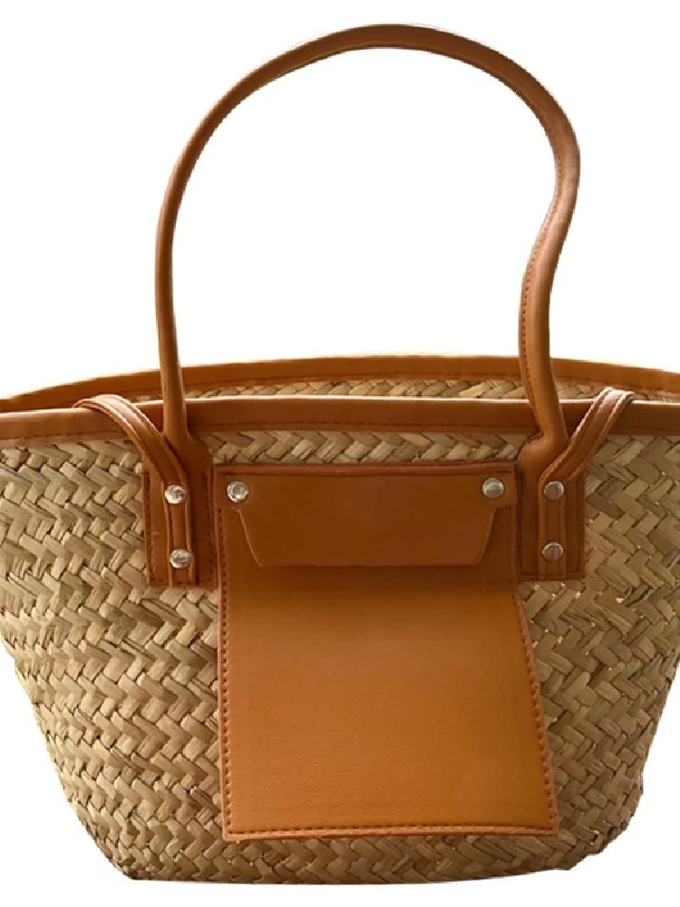 

Rustic Casual Large Capaci Women's Handbag Faionable Portable Trendy Crossbody Basket Weave Bag Artisanal Crted