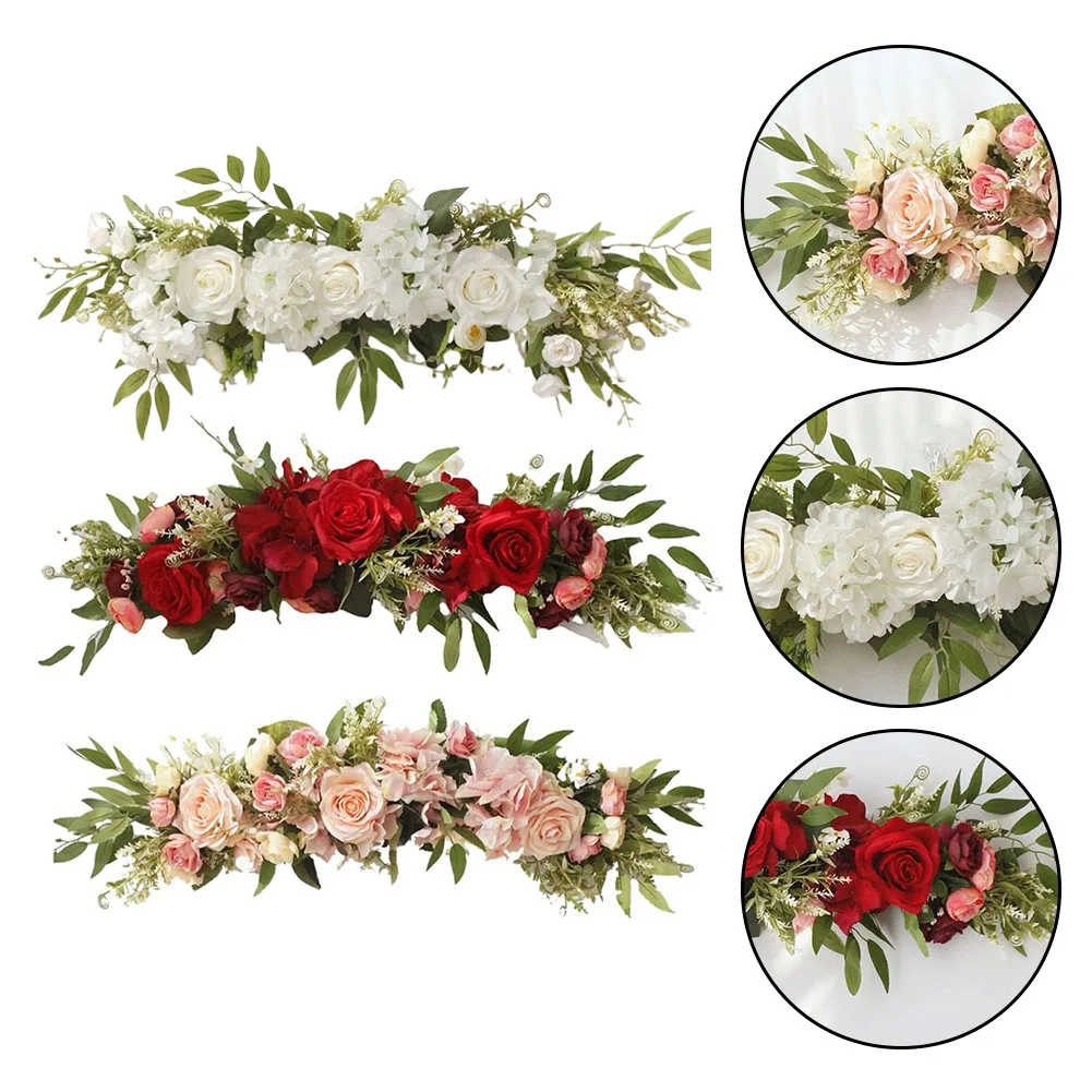 Wedding Arch Flower White Rose Artificial Flower Wedding Table Centerpiece Flowers Backdrop Wall Arches Decor Party Stage Floral