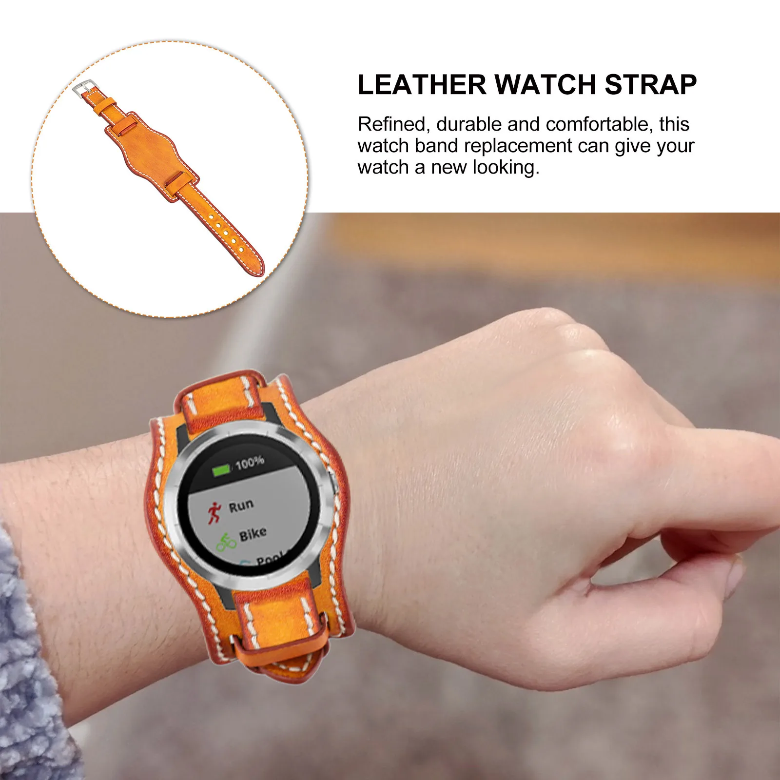 

Watch Band 20Mm Slim Vintage Replacement Strap For Men Women Fashion Casual Wristwatch Accessory