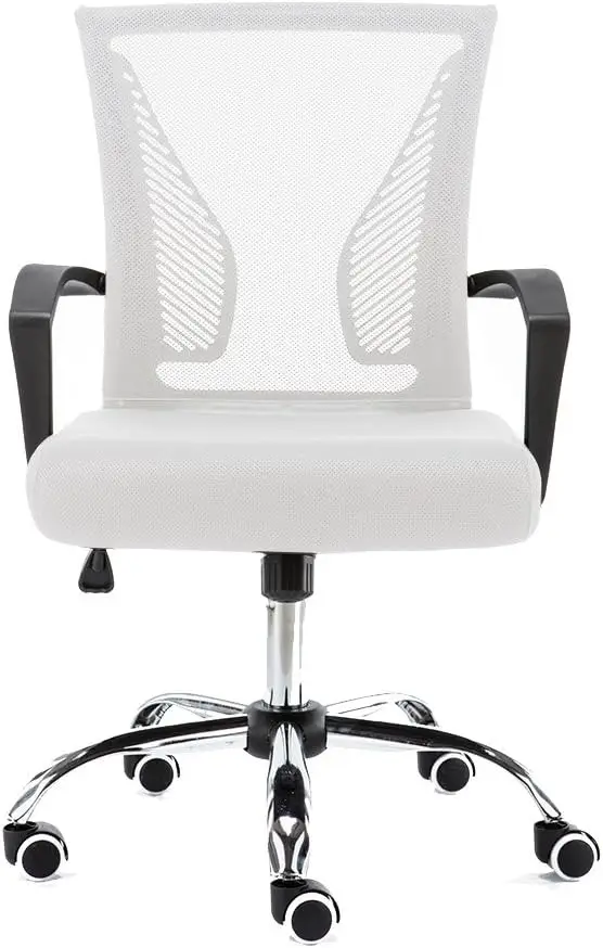 Zuna-Chaise de Bureau Ergonomique à Dossier Mi-long, en Maille, Noir/Blanc