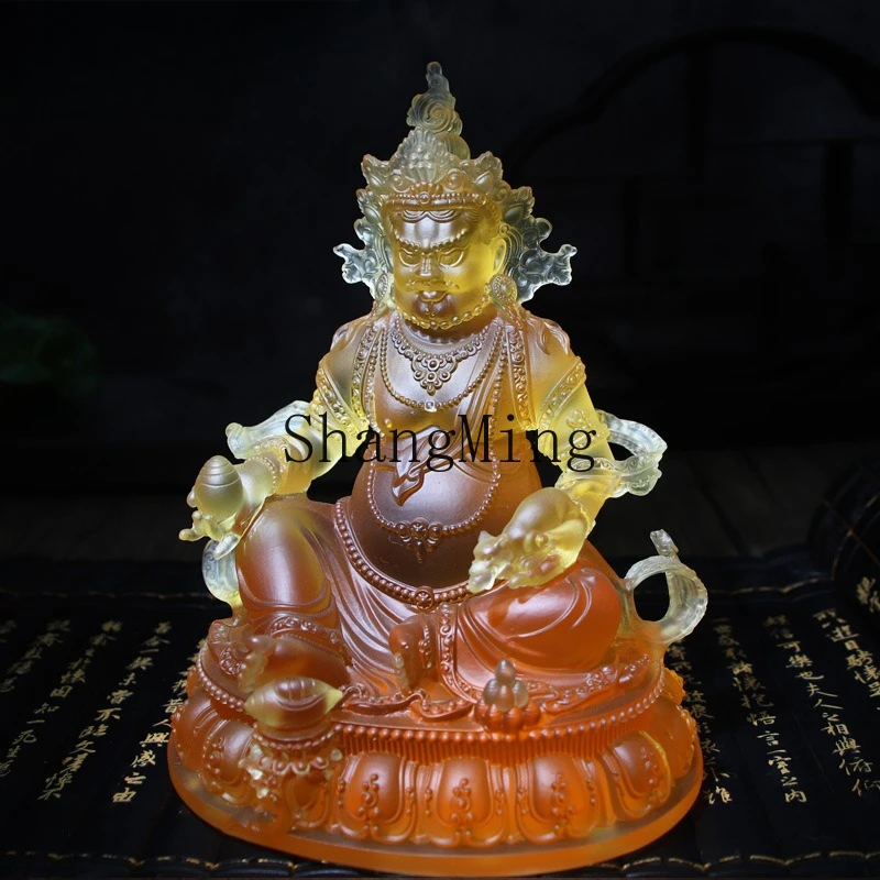 FG  Glazed Yellow God of Wealth Nora Buddha Statue Chambala Sebo Statue Five-color God of Wealth Buddha Statue Factory