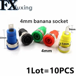 10Pcs Insulated Safety 4mm Banana Female Jack Panel Mount Socket Binding Post Connector Red Black Bluse Green Soldering Lug