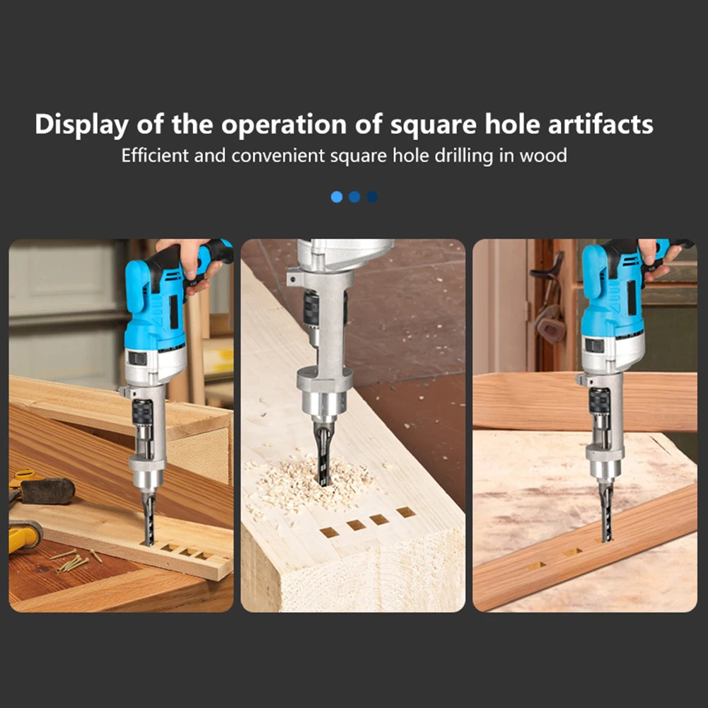 1PCS Square Hole Drill Bit Adapter,  Square Hole Drill Bit Adapter Fixed Bracket For Woodworking, The Adapter Delivers Smooth
