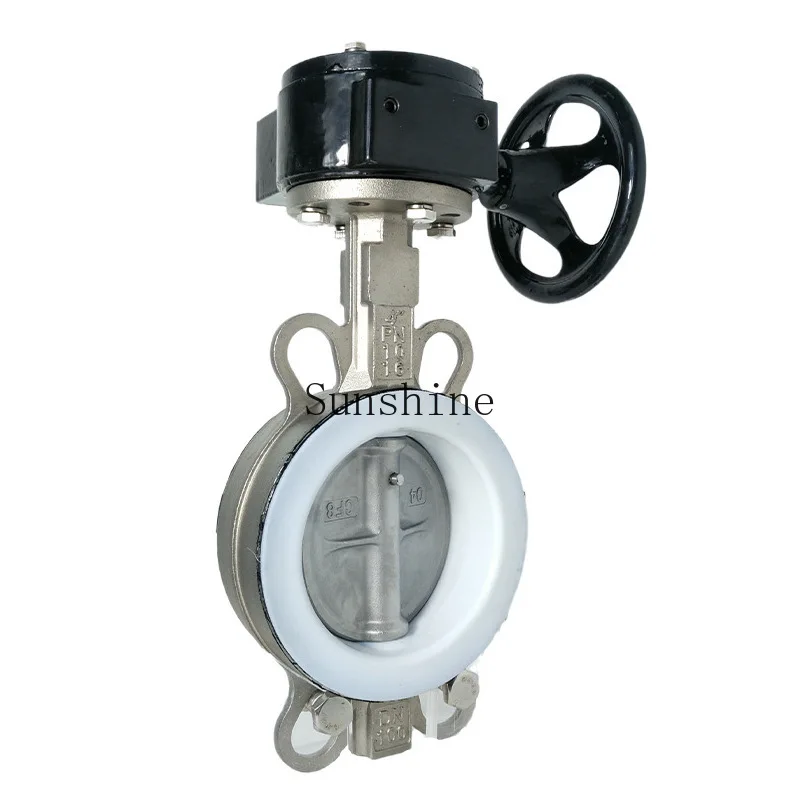 

Valve Stainless steel clamp-on fluorine-lined butterfly valve D371F-16PR turbine 316 material