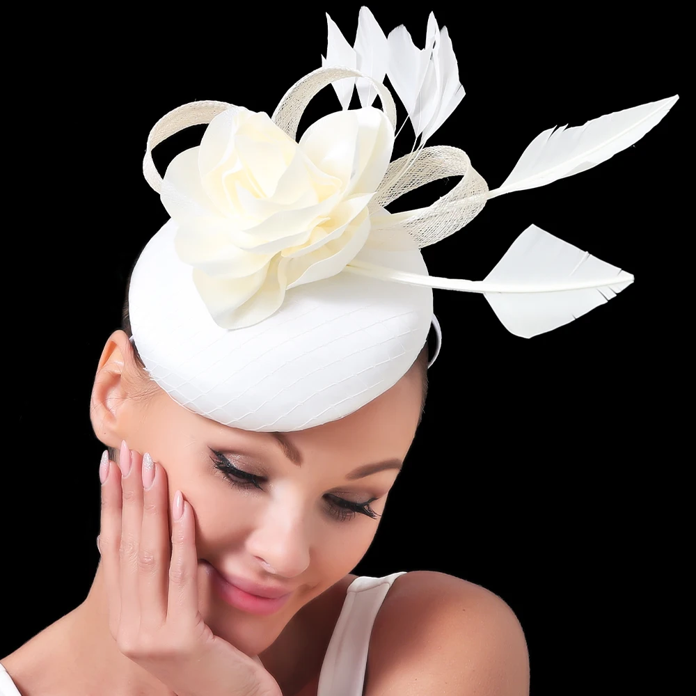 

Elegant Wedding Bride Flowers Fascinator Headwear Fashion Ladies Party Dinner Hair Accessory Nice Bridal Headdress