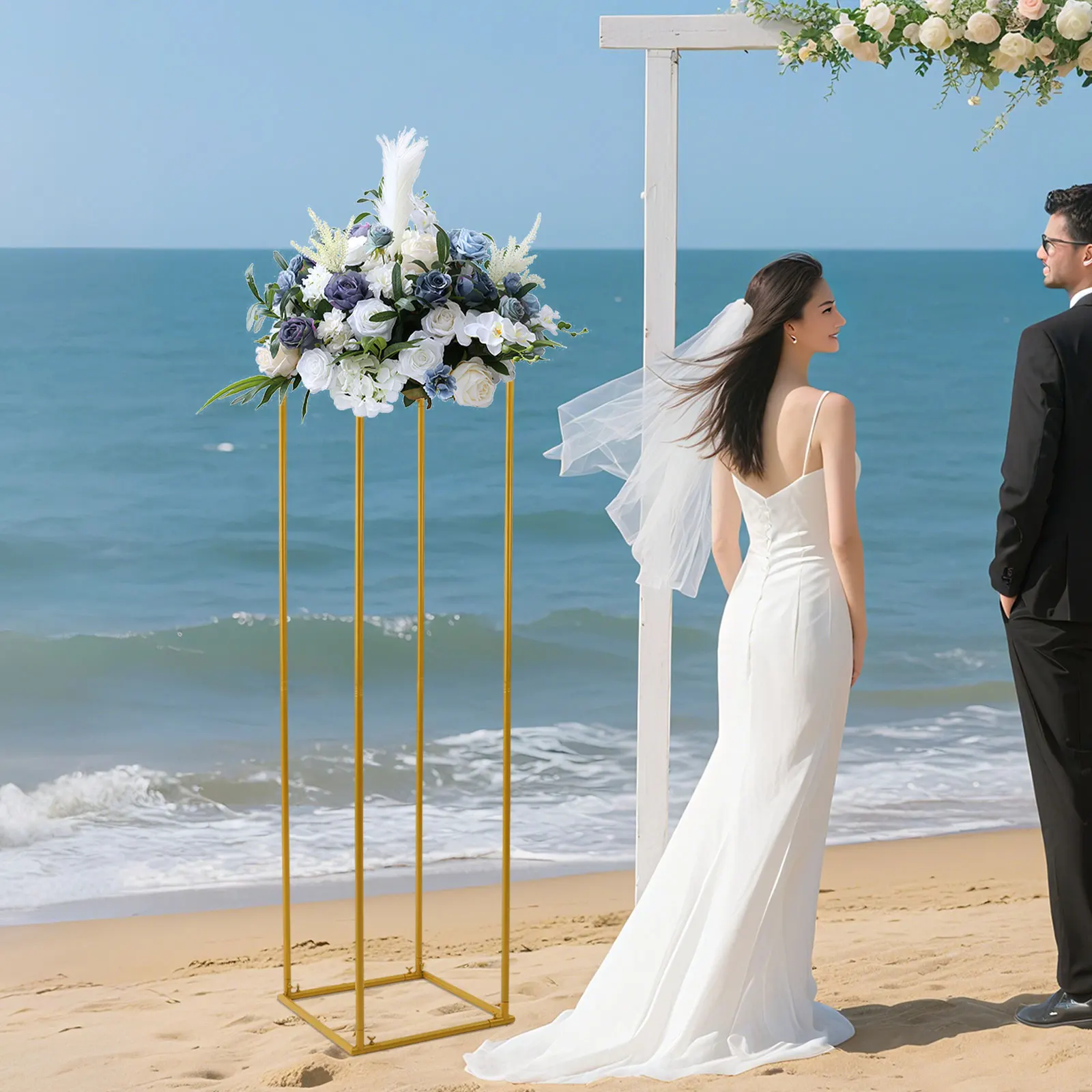 

70,86-дюймовая подставка для цветов, украшения для цветочных стеллажей для свадебной вечеринки, золотой держатель для цветов для дома, свадебные украшения НОВИНКА