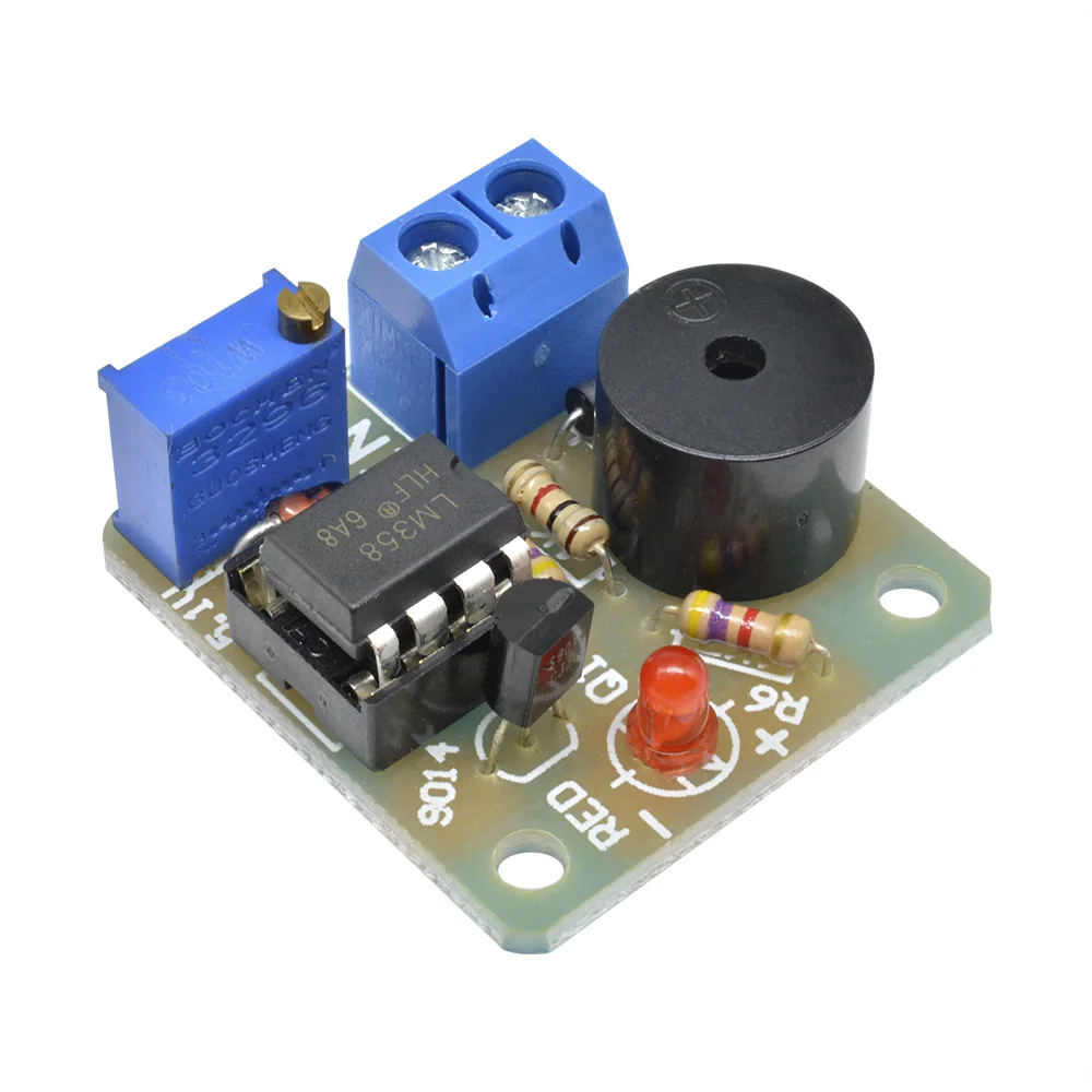 12V LM358 Accumulator Sound Light Alarm Board Buzzer Prevent Over Discharge Controller Module Overvoltage Protection