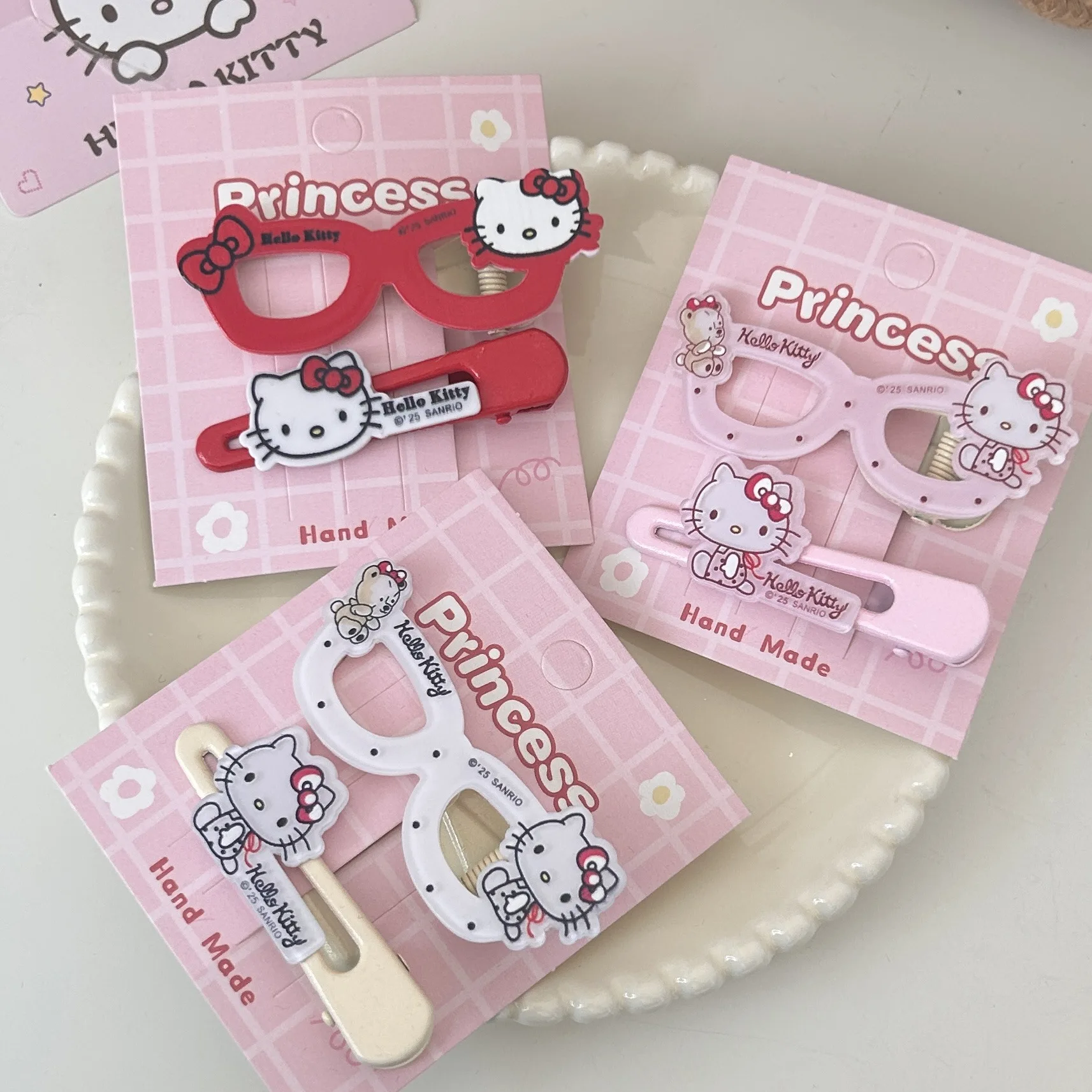 

Hello kitty Sanrio Duck Clip Cartoon Fashion Hairpin Hair Trim Clip New Cute Accessories Headdress Internet celebrity hair card