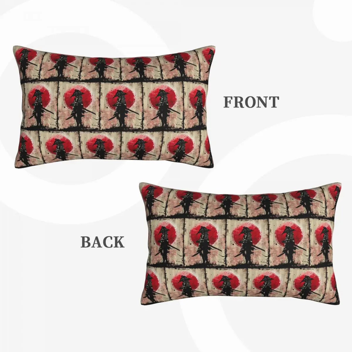 الفن الياباني الساموراي مقاتلة بوشيدو مستطيل المخدة غطاء الوسادة ديكور غرفة نوم السرير المنزل الراحة رمي وسادة