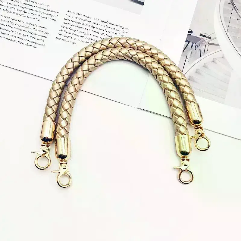 1Pcs DIY Replacement Purse Handle 30cm PU Leather Braided Shoulder Bag Strap Bag Short Handles For Handbag Belt Accessories