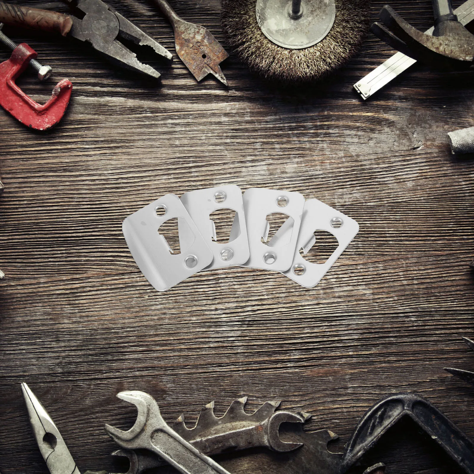 

4Pcs Stainless Steel Door Latch Strike Plate Deadbolt Reinforcement Easy Install Security Plates for Interior Doors