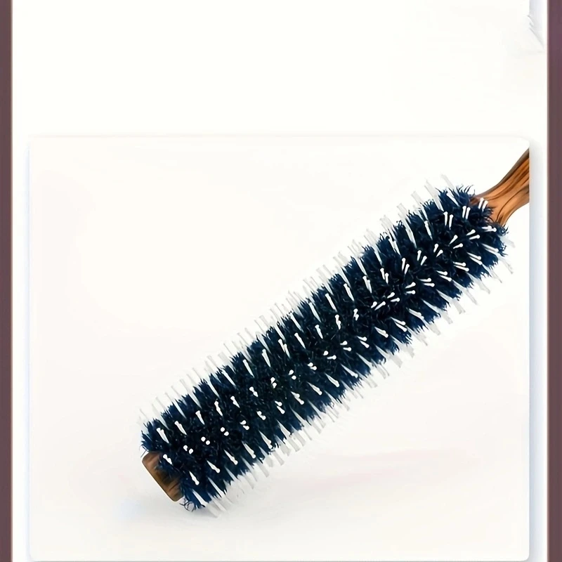 3 Sizes Anti Static Wood Natural Boar Bristle Hair Round Brush Hairdresser Styling Tools Teasing Brush For Hair Curly Comb Hair