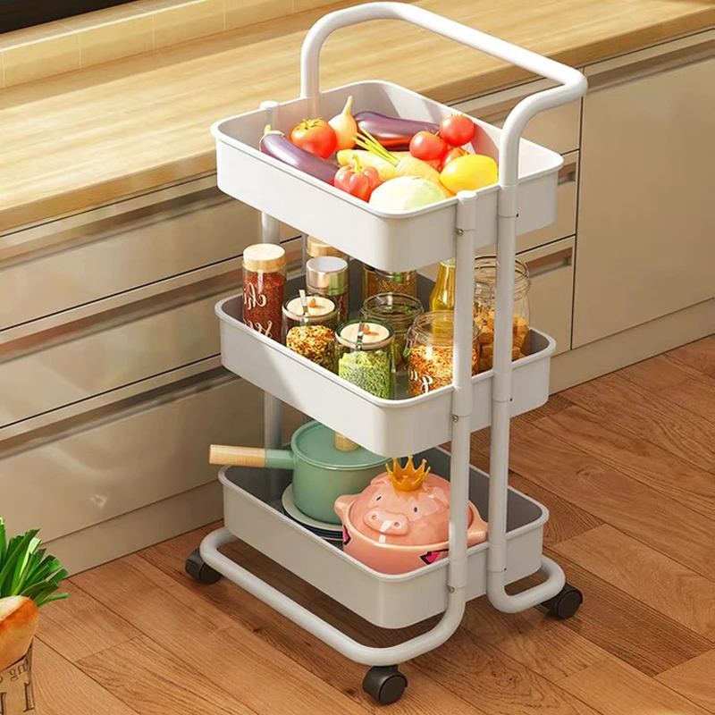 Small cart storage rack floor, multi-storey home bedroom, baby mobile snack kitchen, multi-functional storage rack