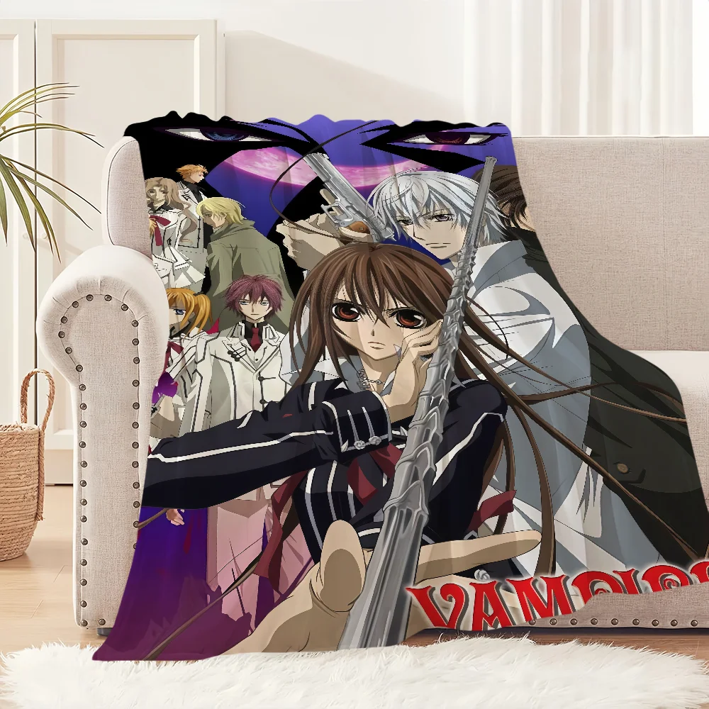 manga classic anime cool art v-Vampire Knight Flannel warm soft plush blanket for sofa living room office bedroom travel gift
