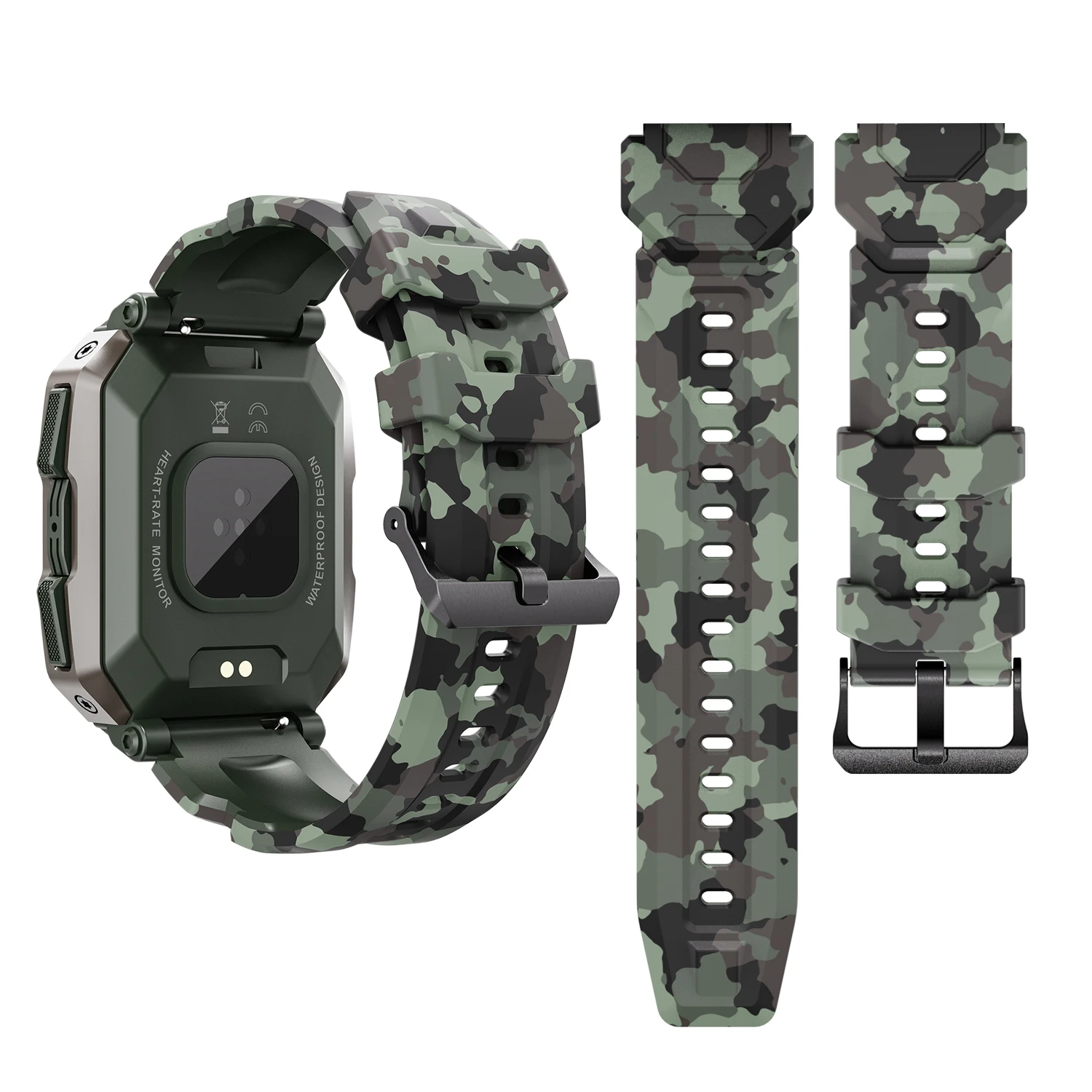 20mm Soft Silicone Band For Watch Adjustable Watch Strap Sport Wristband Bracelet Accessories Camouflage C20 C20Plus Watch Band