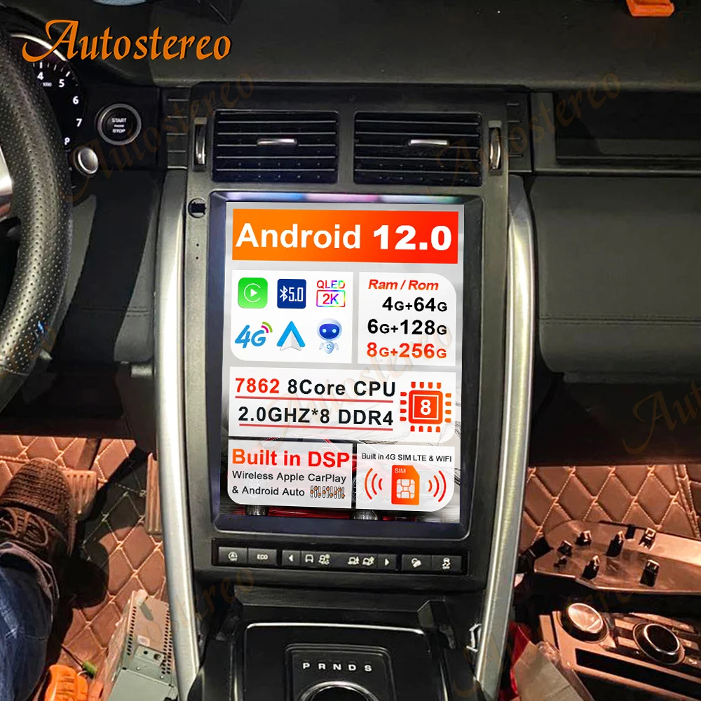 

Android 12 8+256GB For Land Rover Discovery 5 Tesla Radio Screen Car Multimedia Player Car GPS Navigation Audio Stereo Head Unit