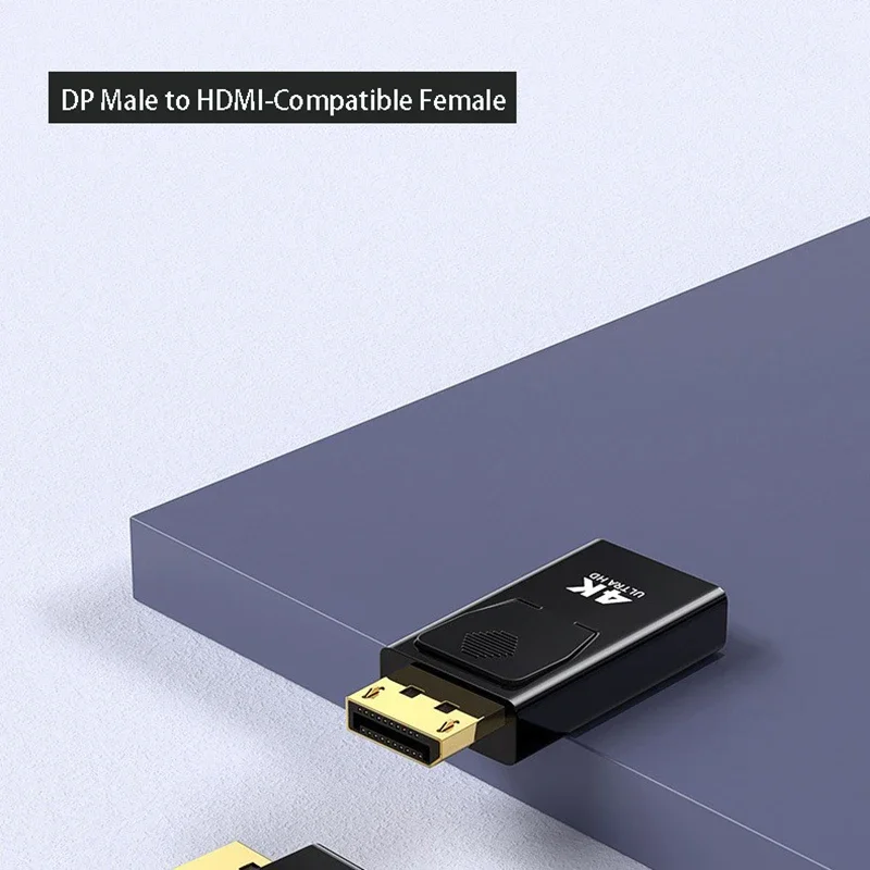 4K DP-HDMI 호환 컨버터, 디스플레이 포트-1080P HDTV 컴퓨터 모니터 오디오 비디오 어댑터