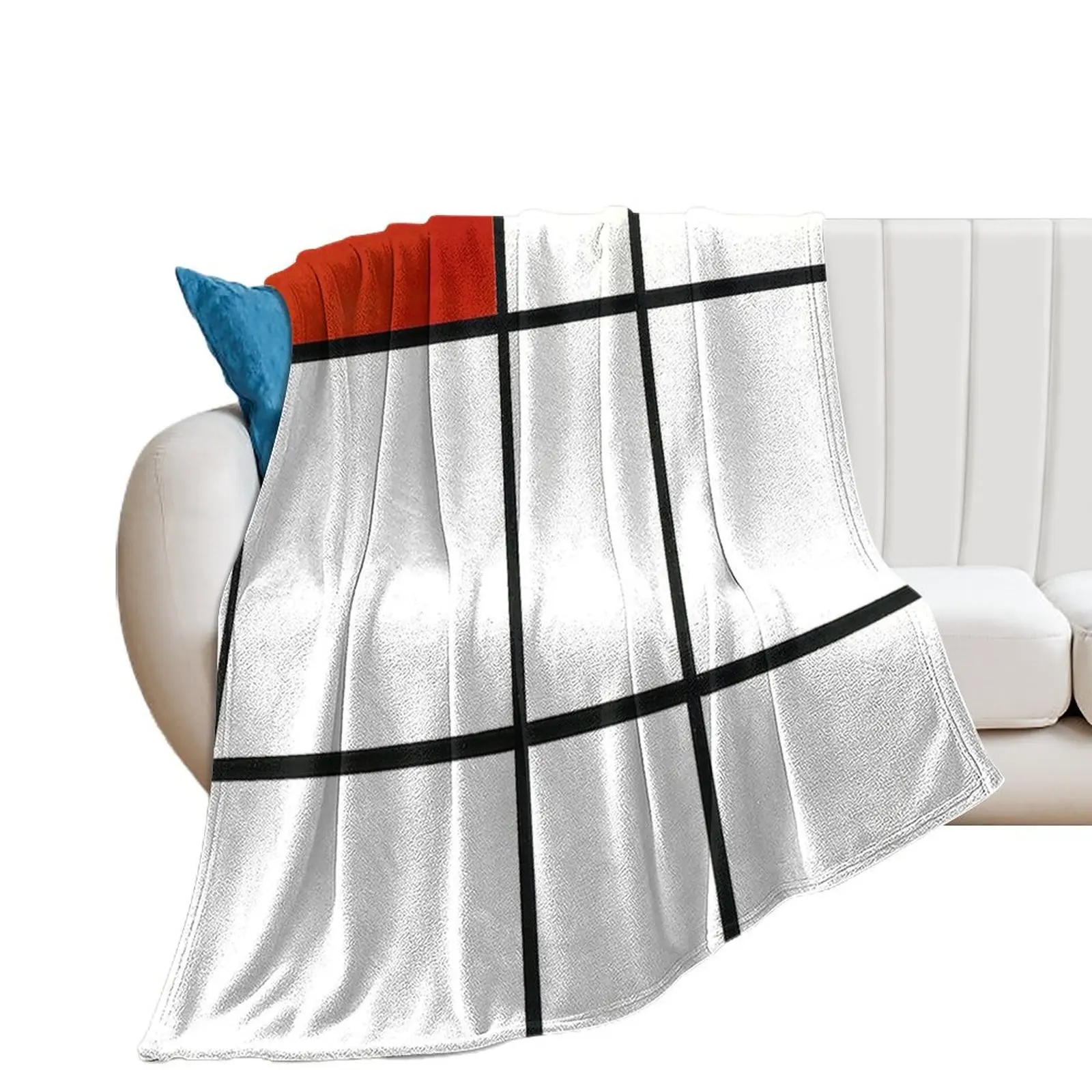 

piet Mondrian Composition with Red 1935 Throw Blanket Nap Decorative Sofas Luxury Throw Thermals For Travel Blankets