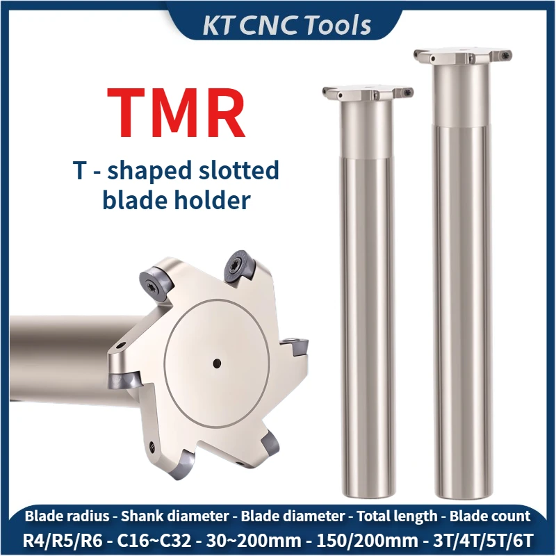 

TMR HTS T-shaped slotted three sided blade holder,R4 R5 R6 4R 5R 6R RPMT RPMT1204 10T3 rotundity insert C16 C20 C25 tool holder