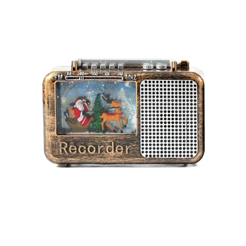 

Holiday Music Box with Radio and Luminous Light Featuring Adjustable Volume and Lighting for Festive Decoration