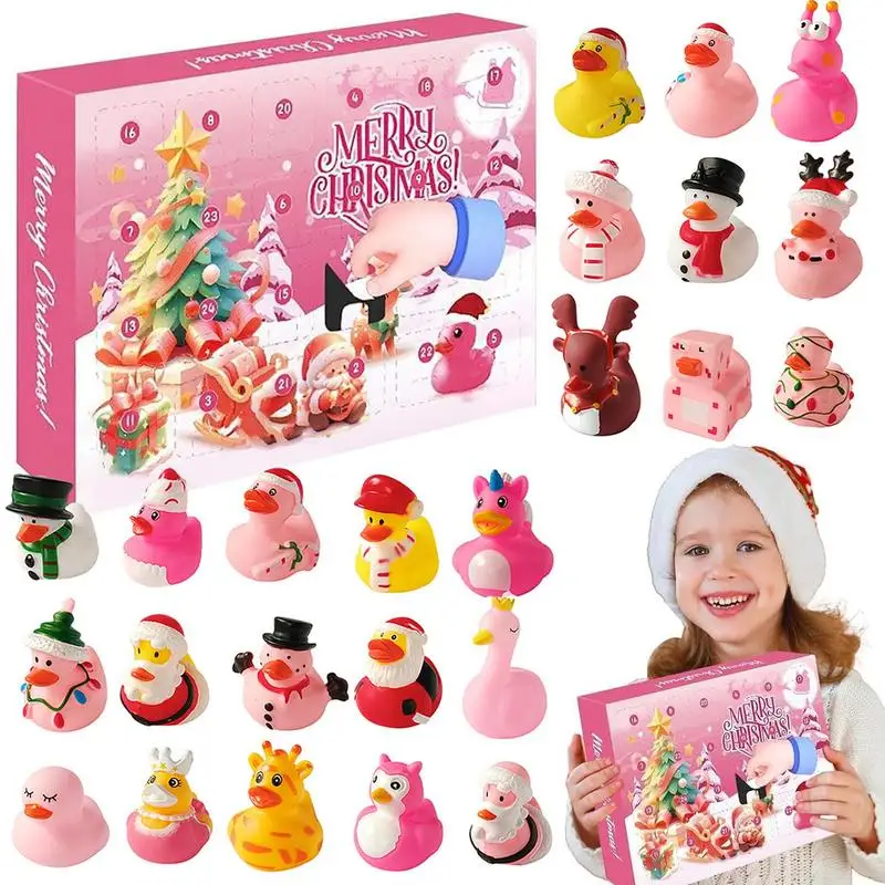 2024 Christmas Advent Calendar with 24 Rubber Ducks Christmas Rubber Duck Advent Calendar for Kids Christmas Favors