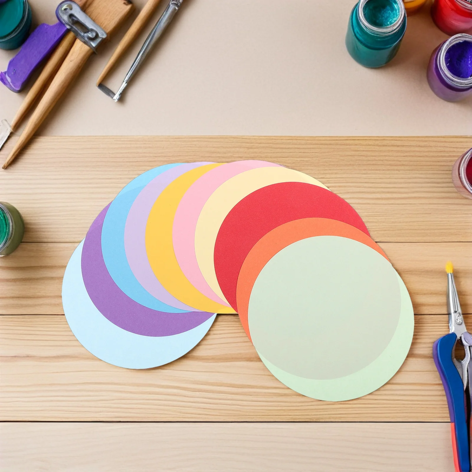 300 قطعة من ورق الحرف الملون، أوراق اوريغامي المستديرة، ورق قابل للطي مزدوج الجوانب لمشاريع الصياغة الفنية الإبداعية ذاتية الصنع #1