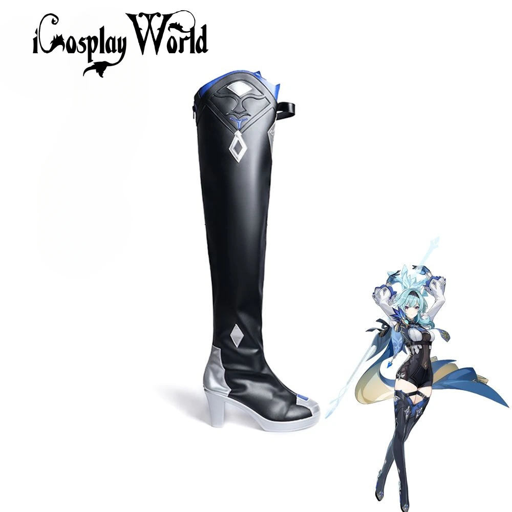 

GenshinImpact Eula Lawrence Cosplay Boots Comic Anime Halloween Party Game Cosplay Shoes Prop