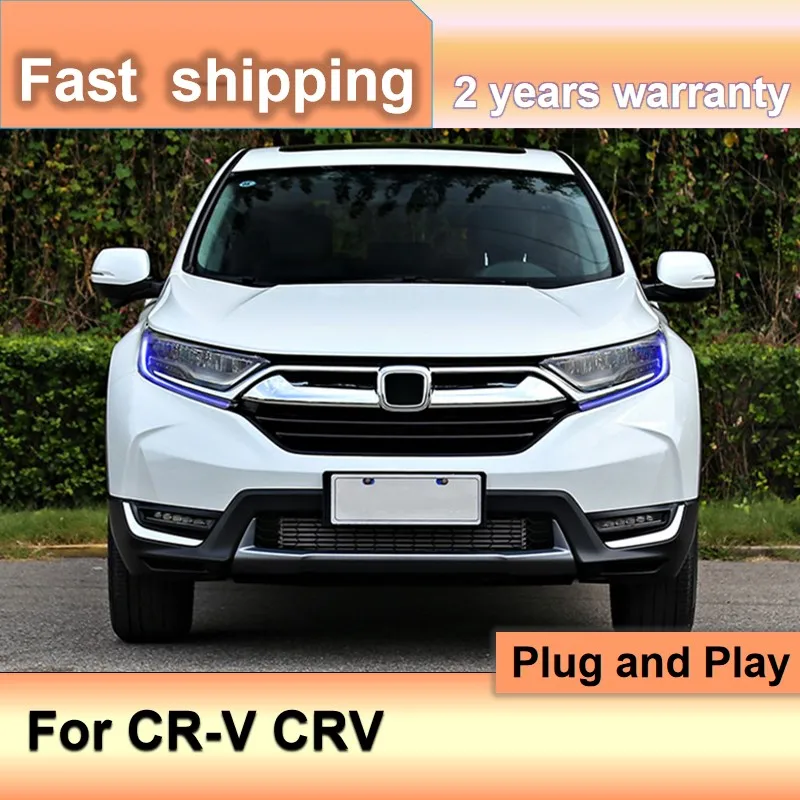 اكسسوارات السيارات لهوندا CRV إضاءة أمامية 2017-2019 CR-V المصباح DRL بدوره إشارة عالية شعاع العارض عدسة #2