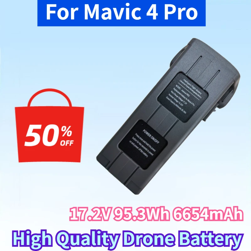 

New 17.2V 95.3Wh 6654mAh Lithium-ion Rechargeable Battery for Mavic 4 Pro Intelligent Flight Battery High Quality Drone Battery