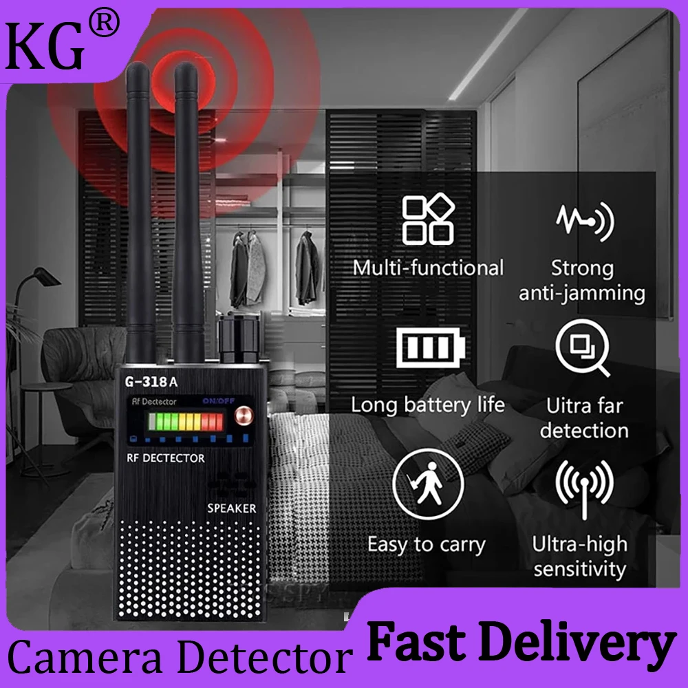 Dispositif de détection de caméra professionnel à deux divulguer, signal 101RF, anti-écoute électronique, caméra sans fil, traqueur GPS, détecteur d'espion