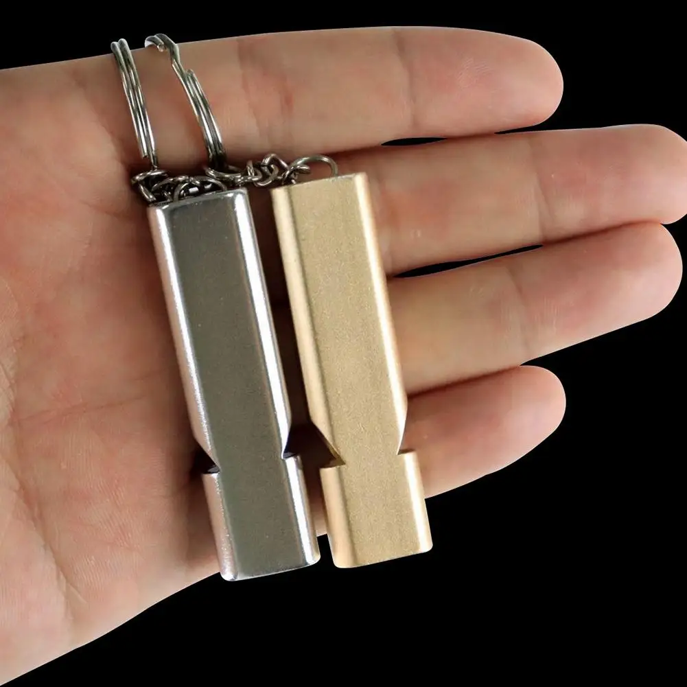 アルミ合金ホイッスルデュアル周波数サバイバルホイッスルダブルチューブアウトドアサバイバルサバイバル緊急ホイッスル機器ツール