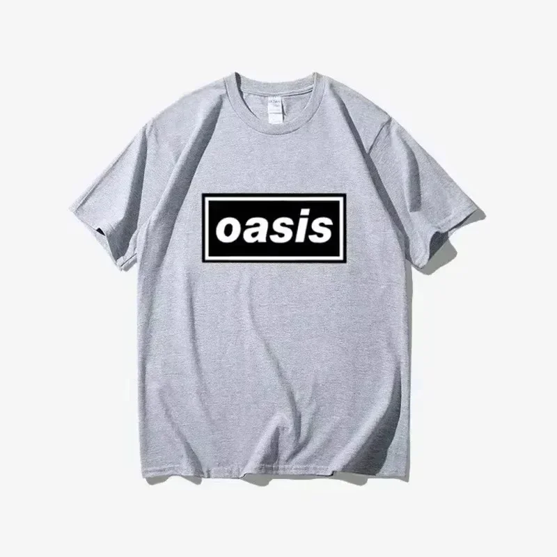 2026 Summer Oasis Letter Logo Printing Casual T Shirt Men's Women Short Sleeves O-neck Tees Sports Clothing Street Wear