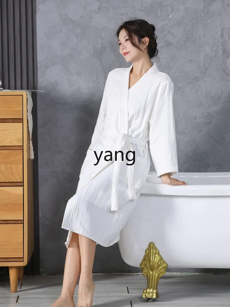 LMM men's and women's absorbent nightgown autumn and winter thickened four-season universal adult yukata