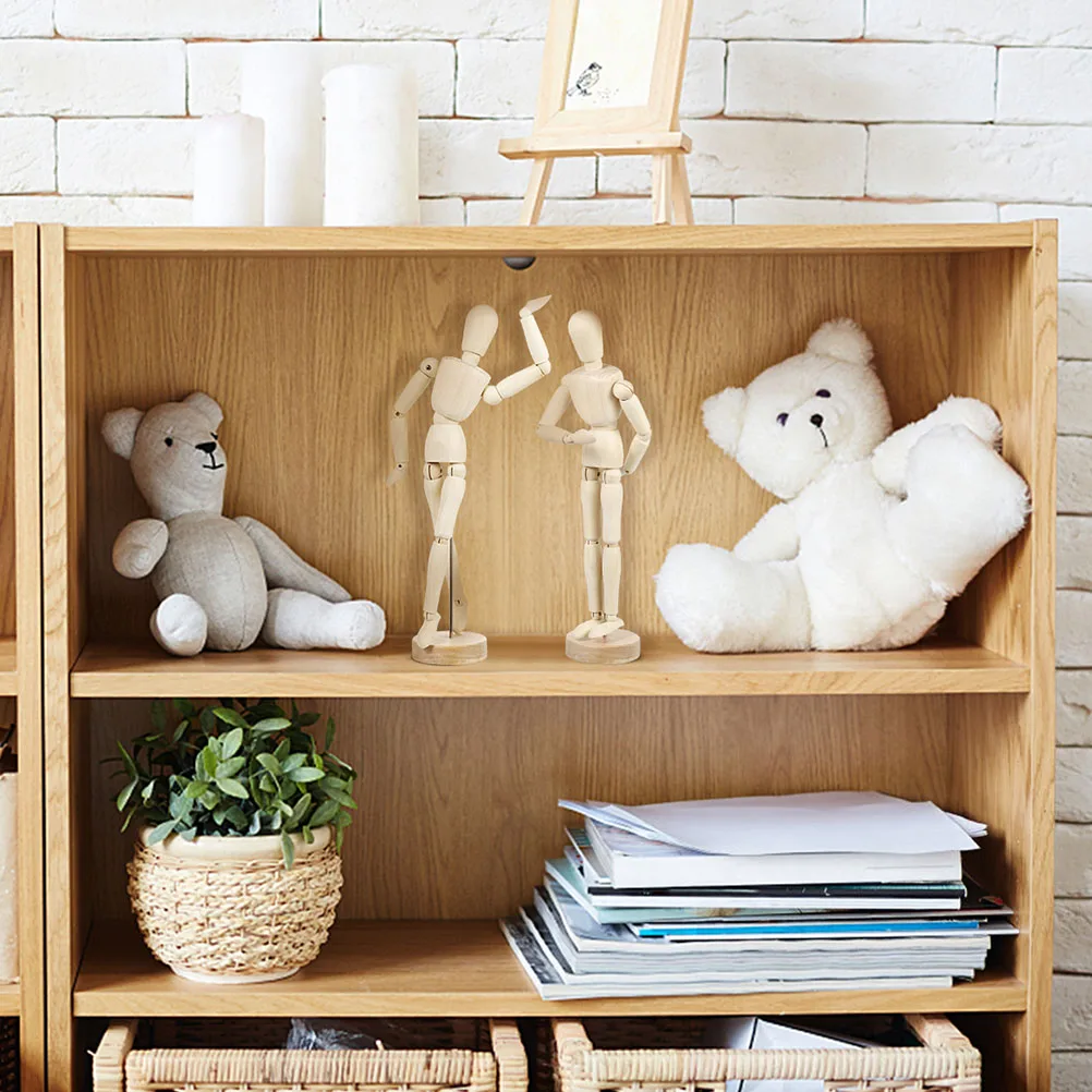 

FOMIYES 2pcs Solid Wood Artist Mannequin Figurine Human Figure Craft Model for Painting Mini Action Toy Playset