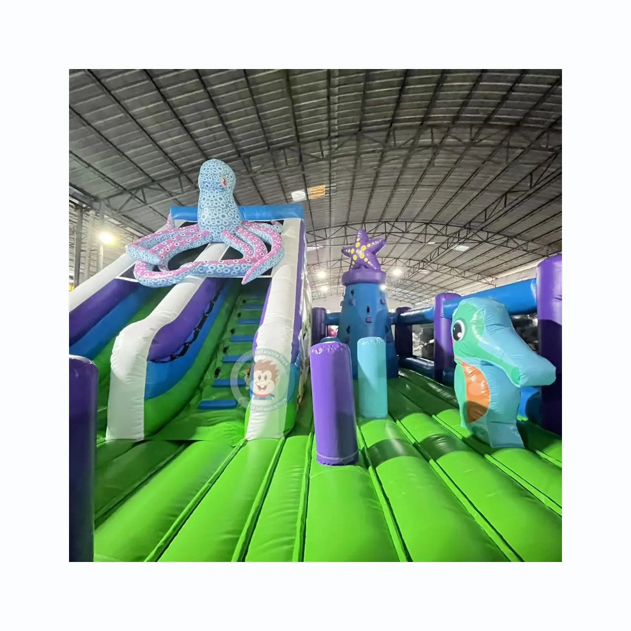 0.55mm PVC Vinyl Inflatable Octopus Bounce Castle Commercial Bounce House with Blower