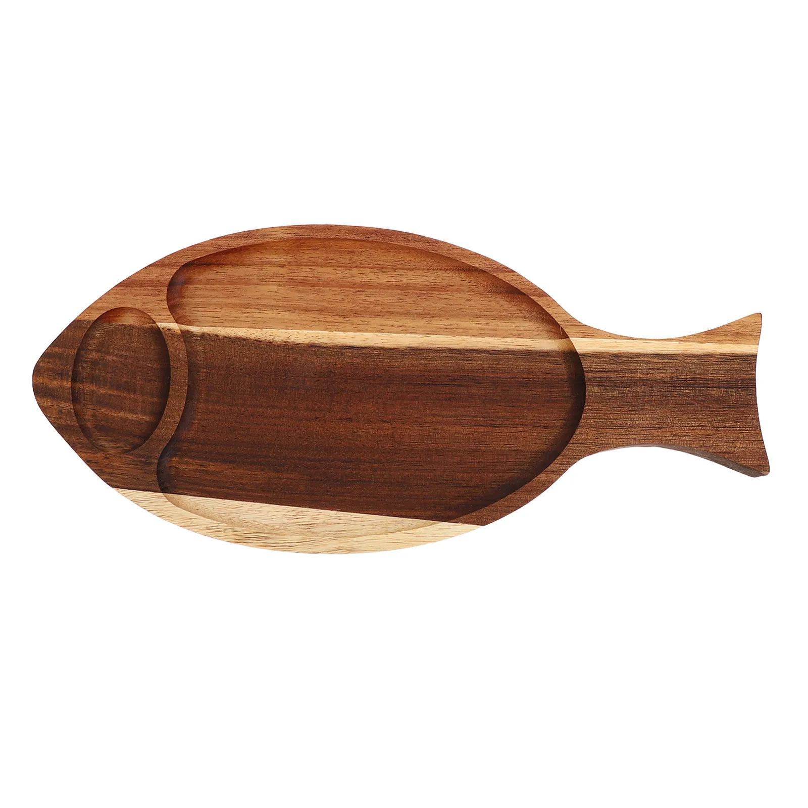 Fish Serving Tray Wooden Fish Shaped Serving Platter Natural Acacia Wood Sushi Sashimi Board Rustic Cheese Cracker Appetizer