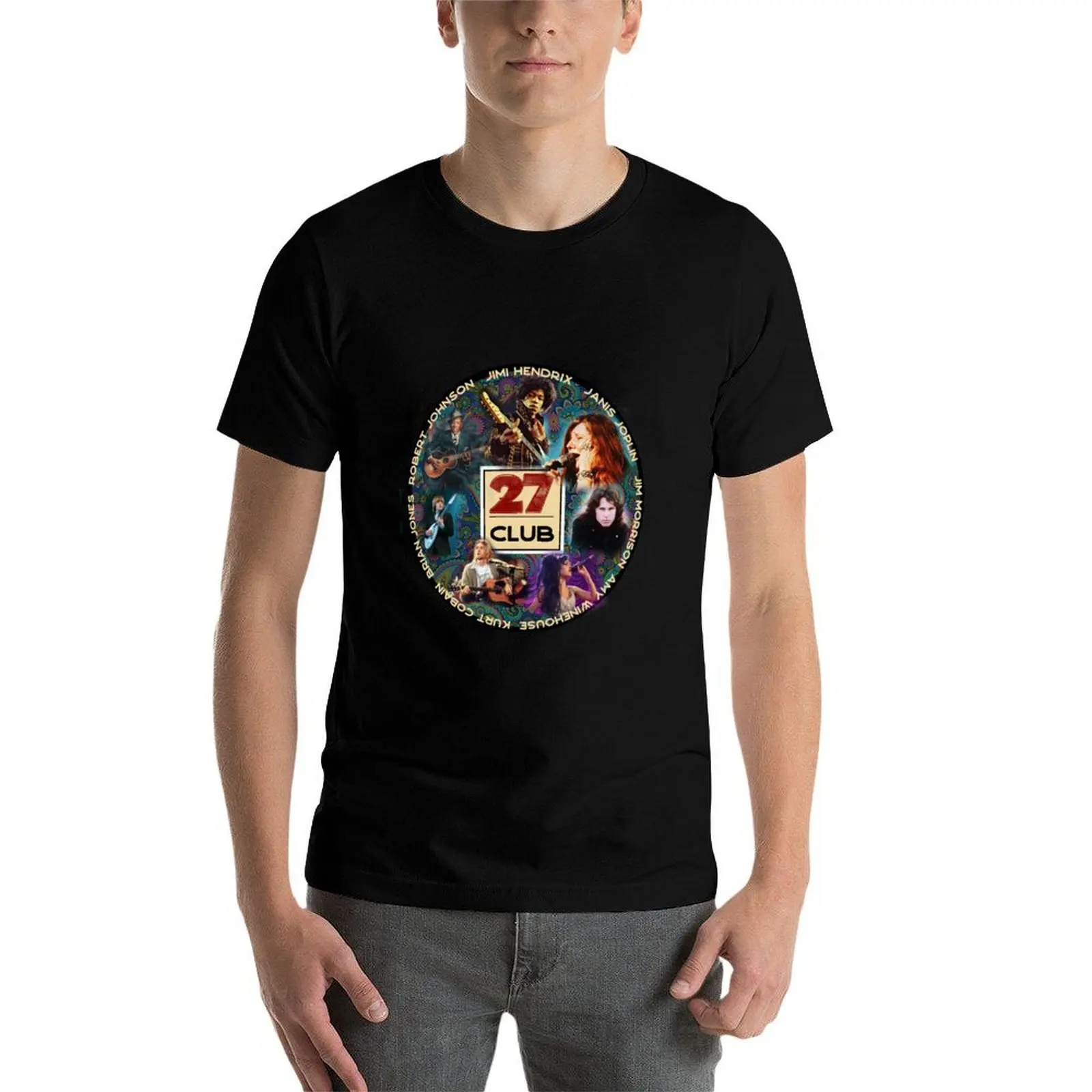 

27 Club - Musicians who died at the tender young age of 27 T-Shirt man t shirts graphic t shirts for man cotton T-Shirt